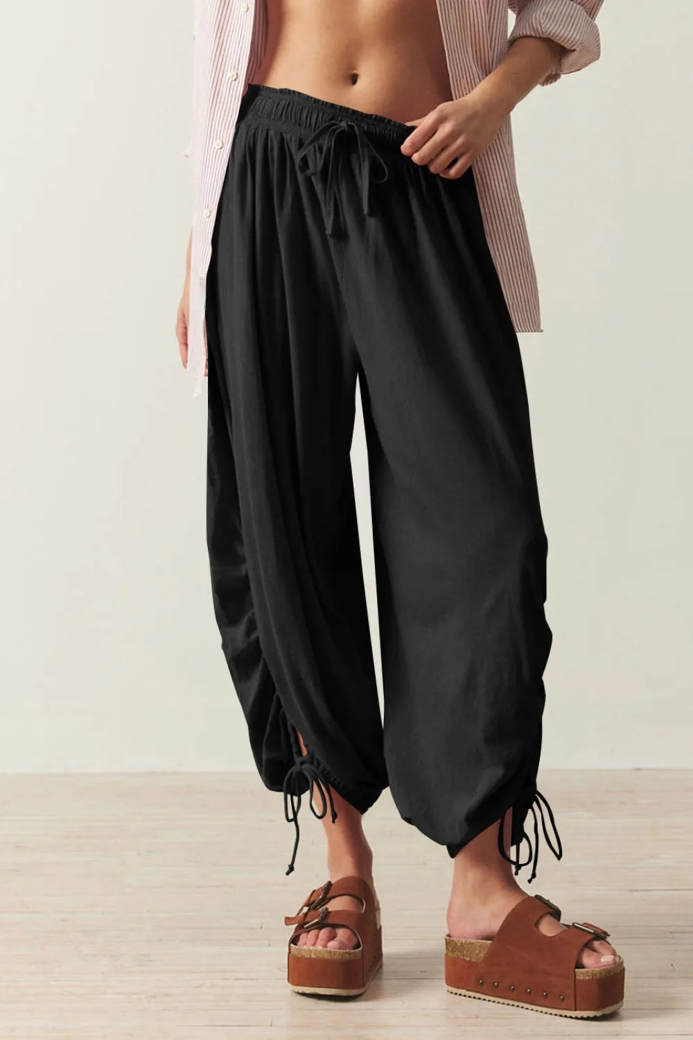 Drawstring Ruched Pants – Trendsi | ClozArt