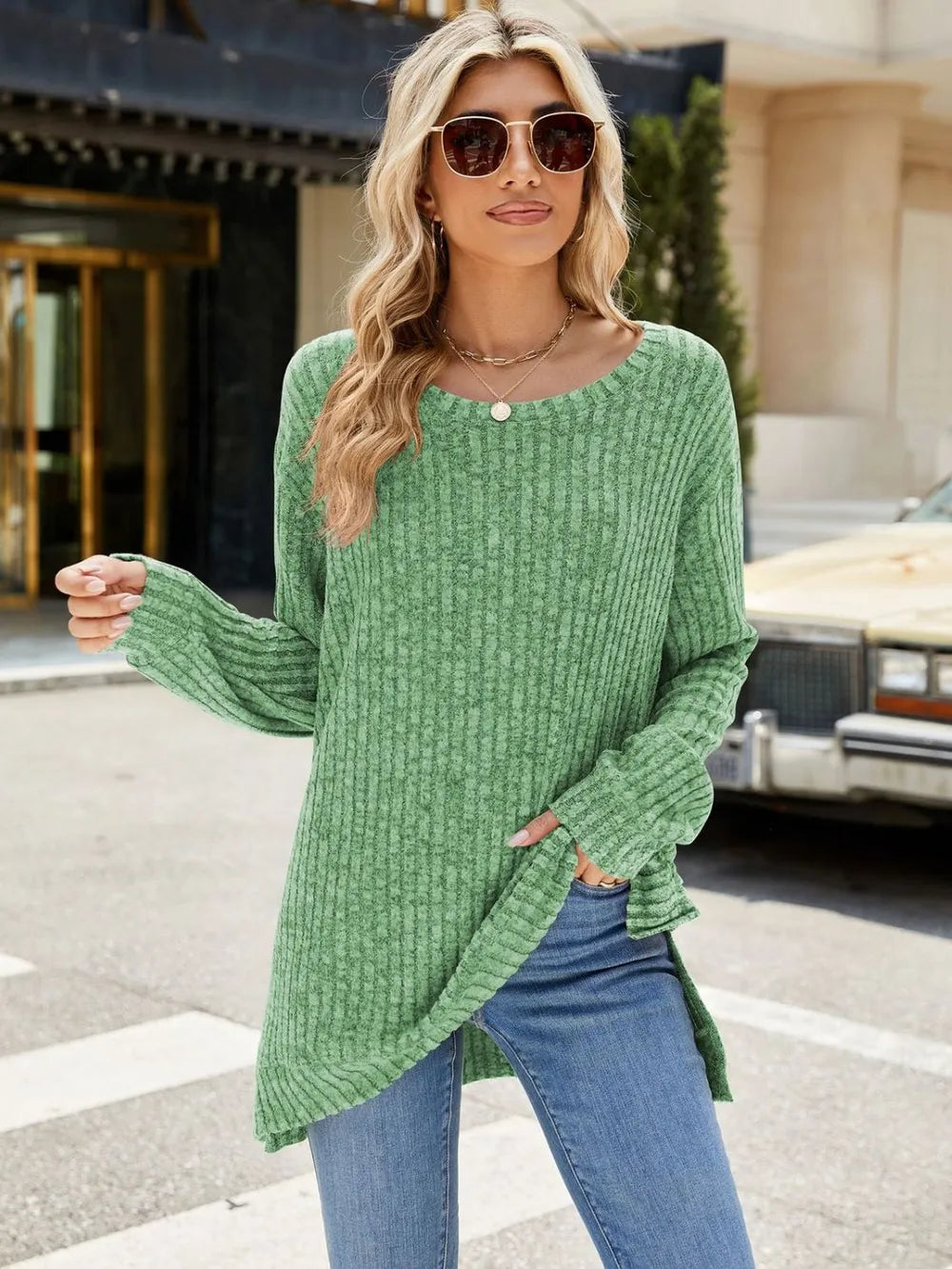 Round Neck Long Sleeve T-Shirt – Trendsi | ClozArt