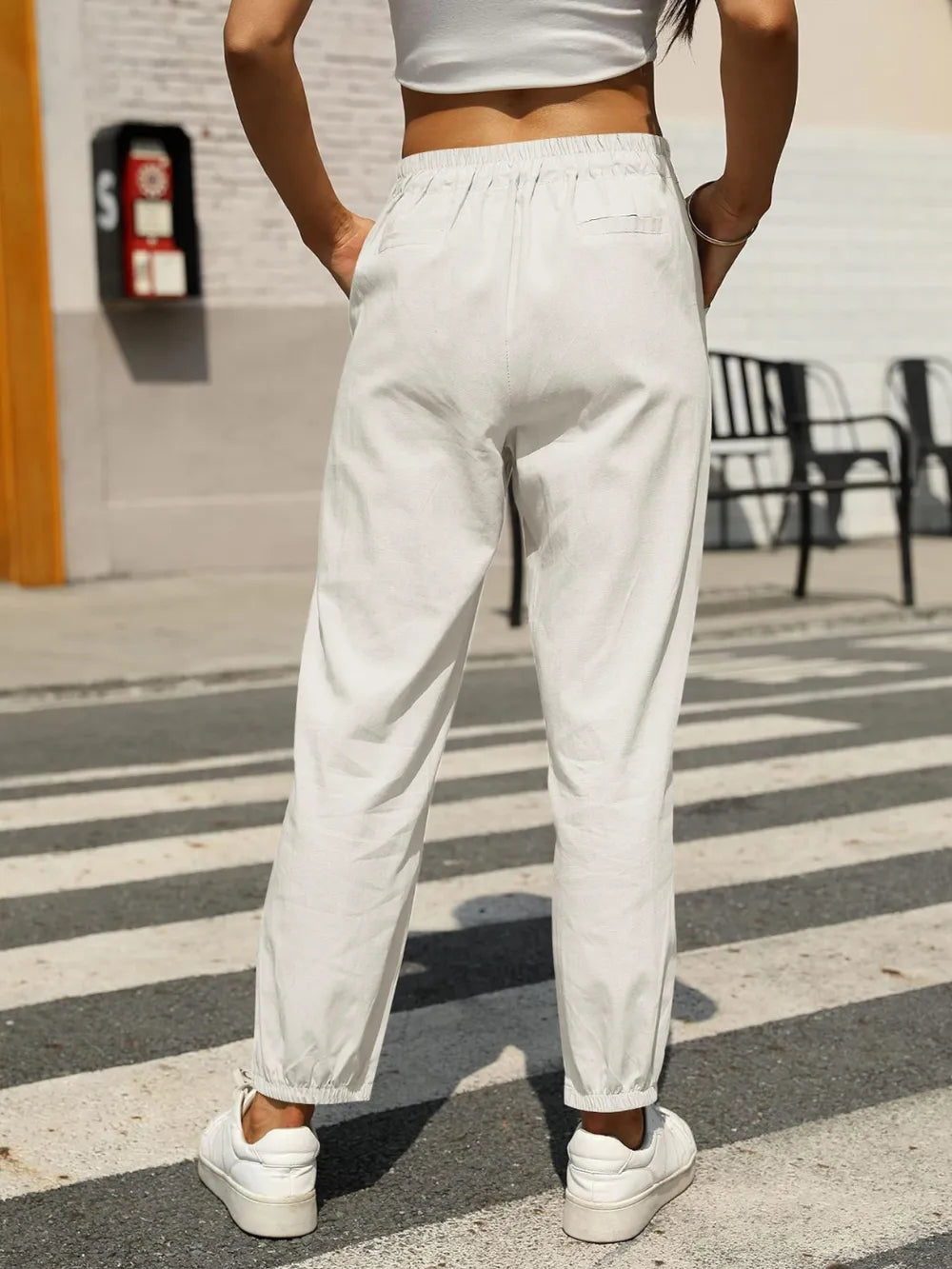 Elastic Waist Tapered Pants – Trendsi | ClozArt