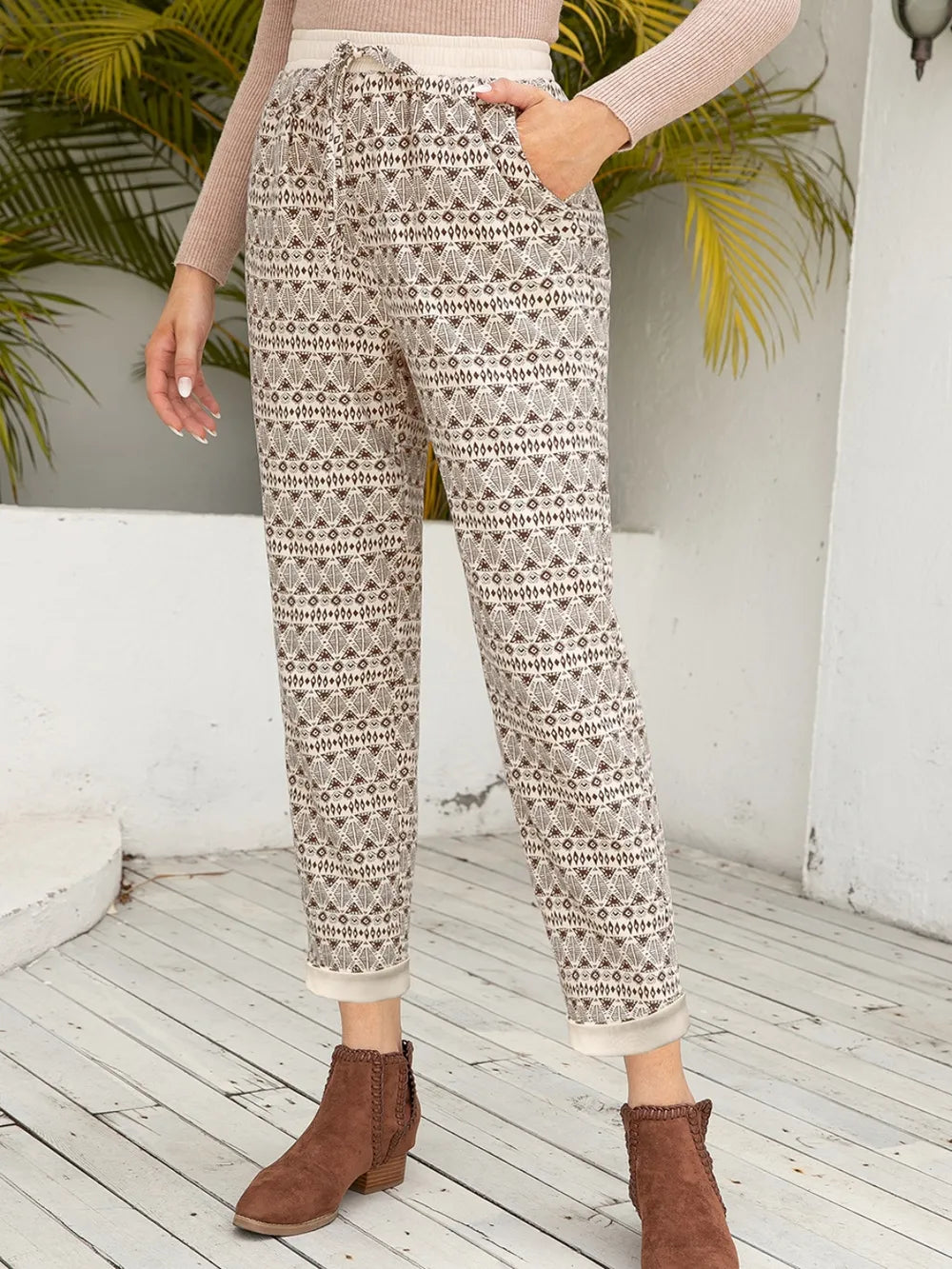 Ivy Lane Tied Printed Pants with Pockets – Trendsi | ClozArt