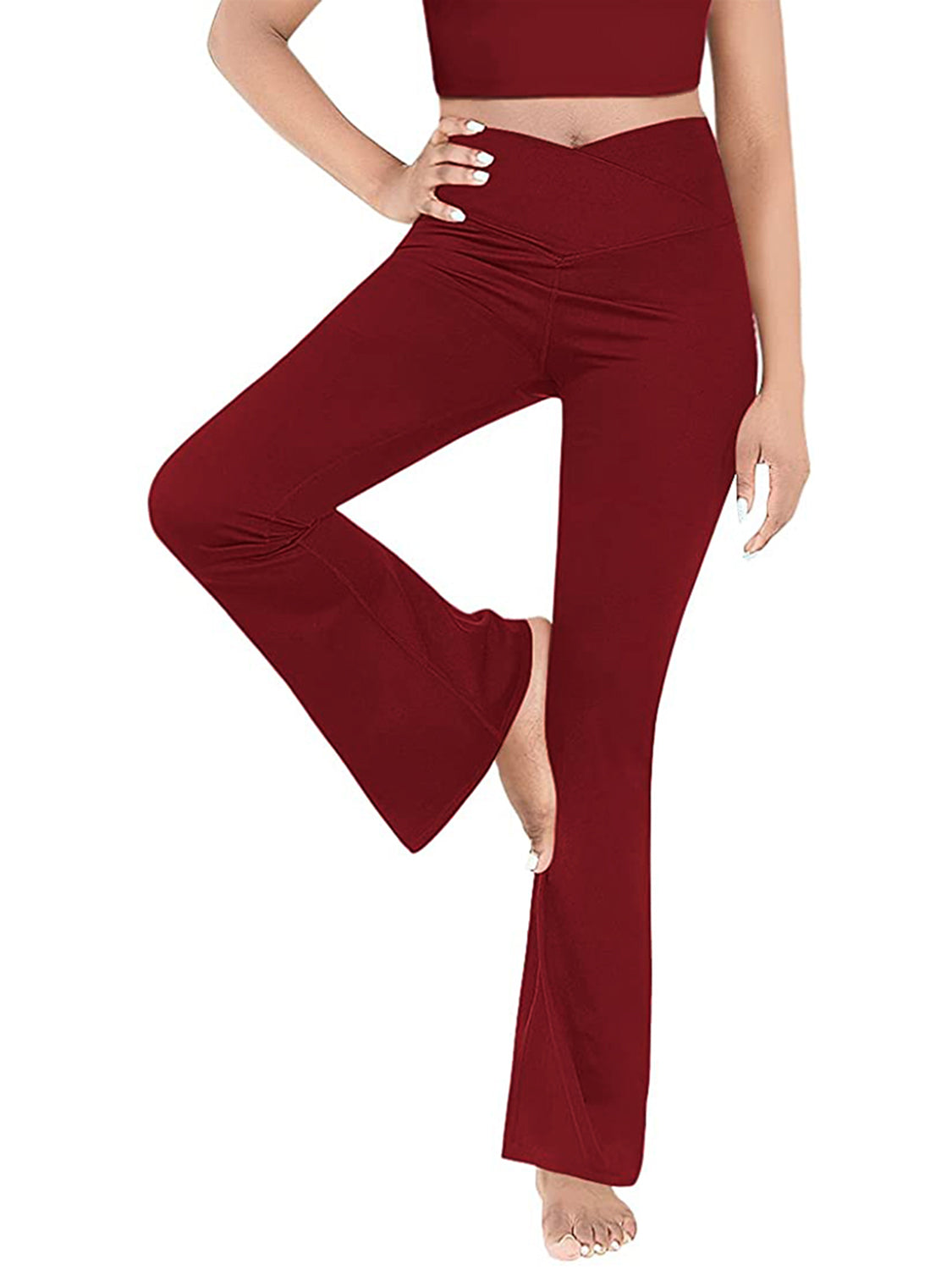 V-Waist Bootcut Long Pants – Trendsi | ClozArt