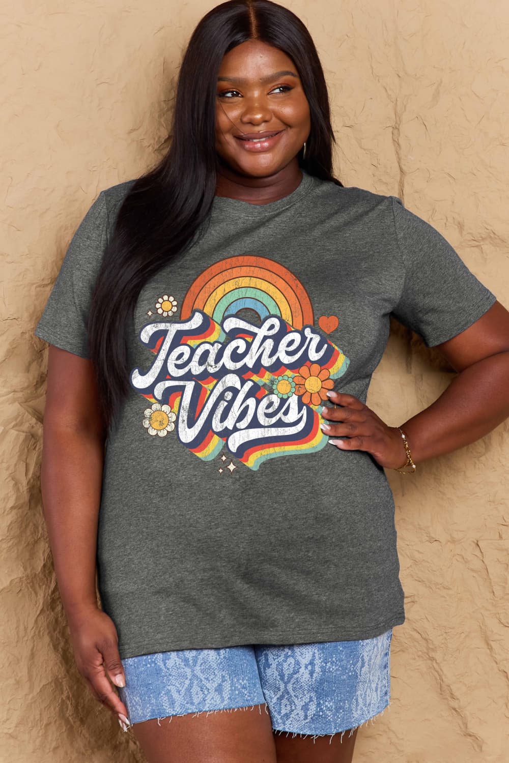 Simply Love Full Size TEACHER VIBES Graphic Cotton T-Shirt – Trendsi | ClozArt