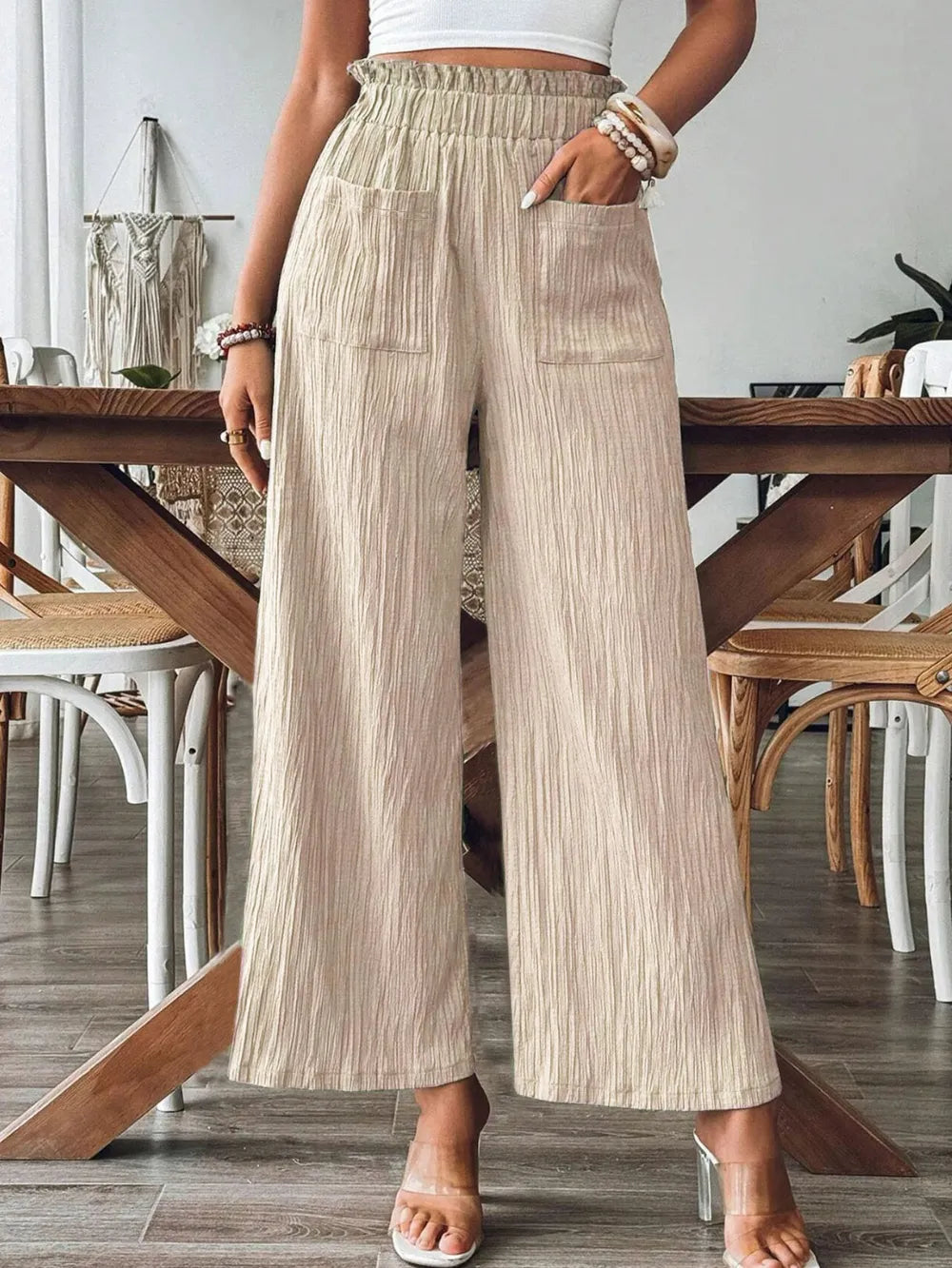Frill Wide Leg Pants – Trendsi | ClozArt