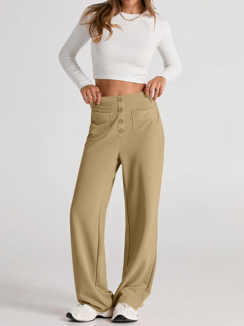 High Waist Wide Leg Pants – Trendsi | ClozArt