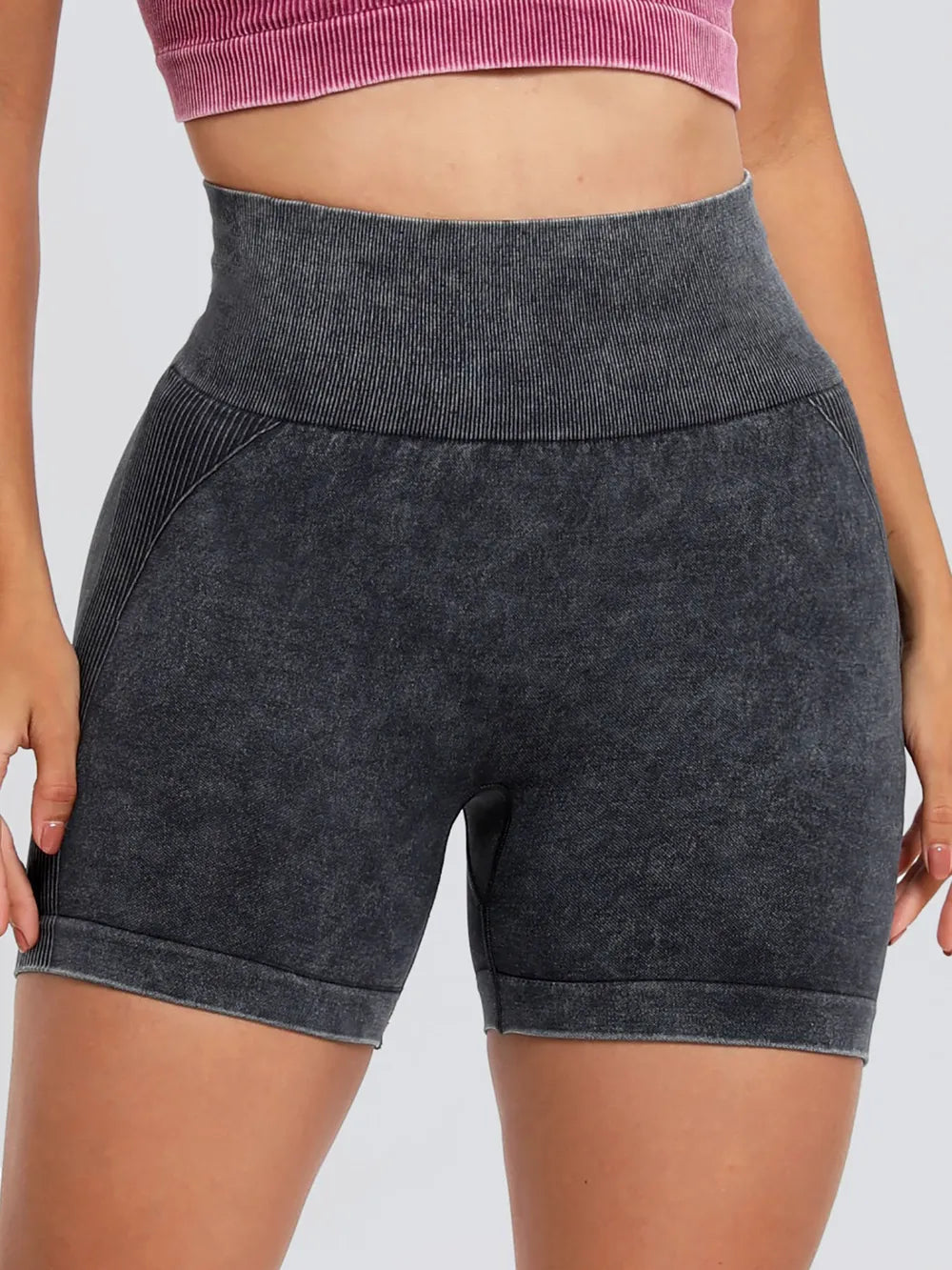 Washed High Waist Active Shorts – Trendsi | ClozArt
