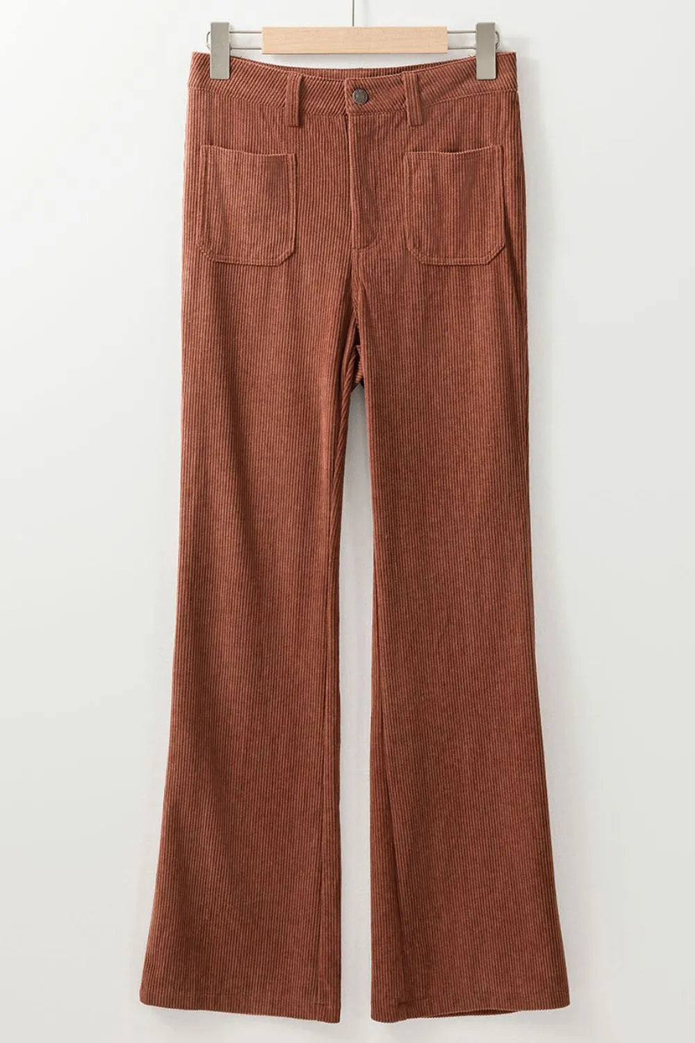 High Waist Square Pockets Corduroy Pants – Trendsi | ClozArt