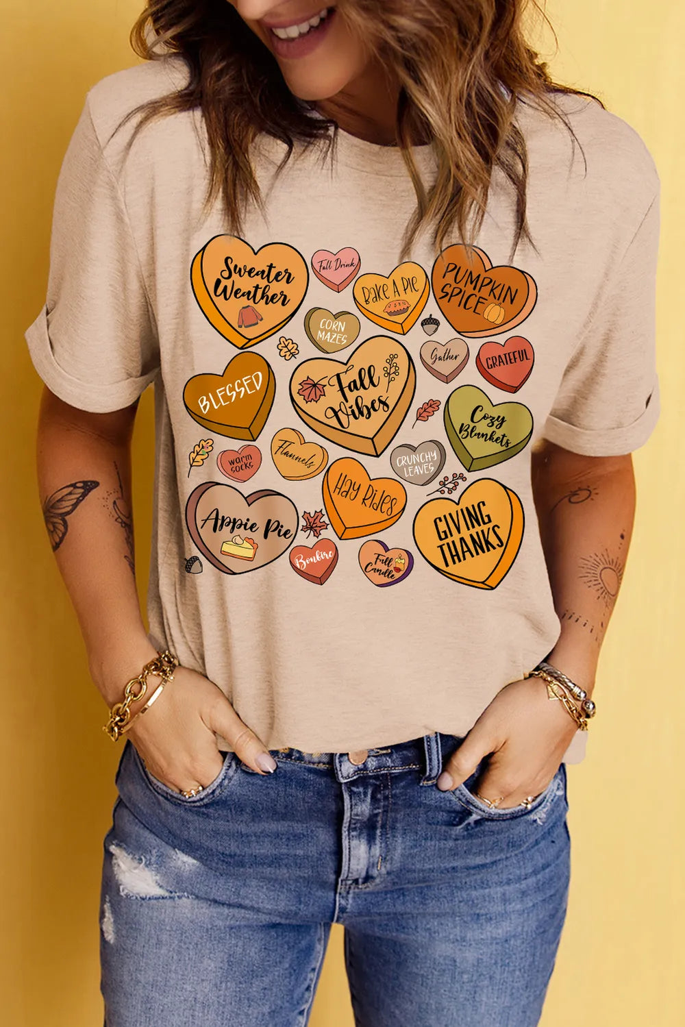 Heart Graphic Round Neck Short Sleeve T-Shirt – Trendsi | ClozArt