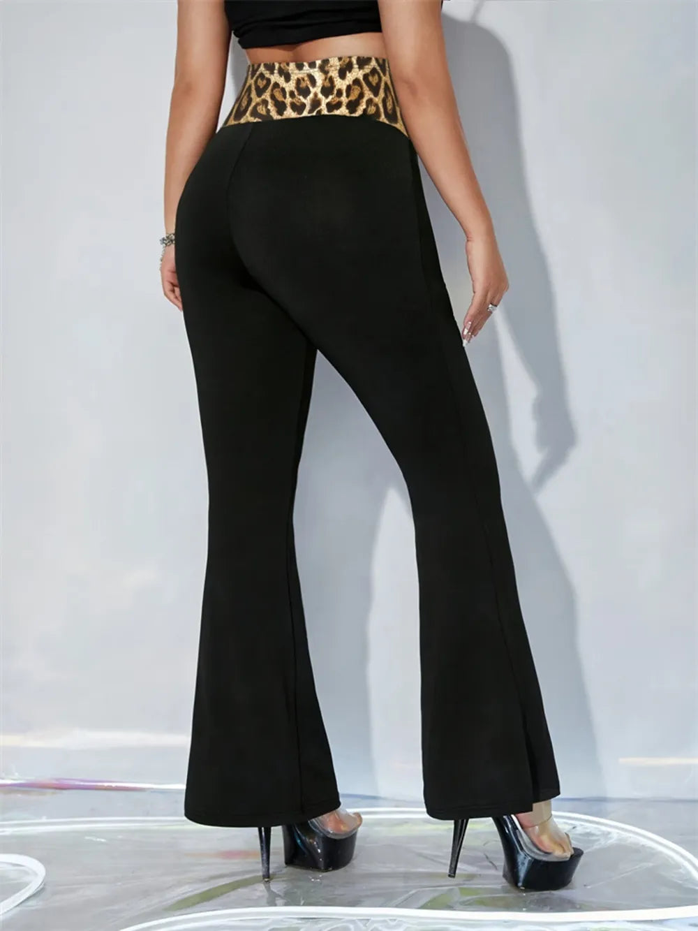 Leopard High Waist Flare Pants – Trendsi | ClozArt