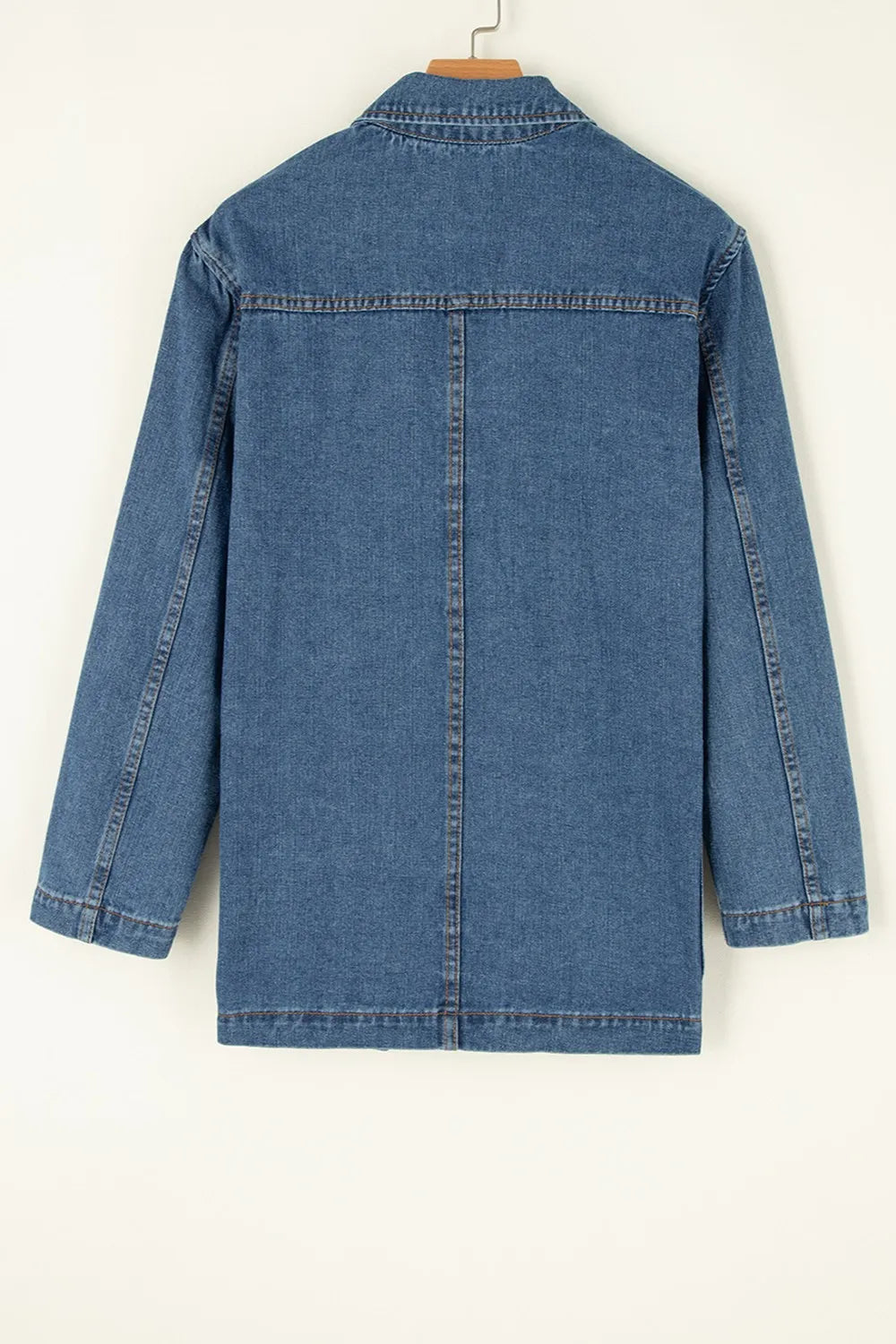 Pocketed Long Sleeve Denim Jacket – Trendsi | ClozArt