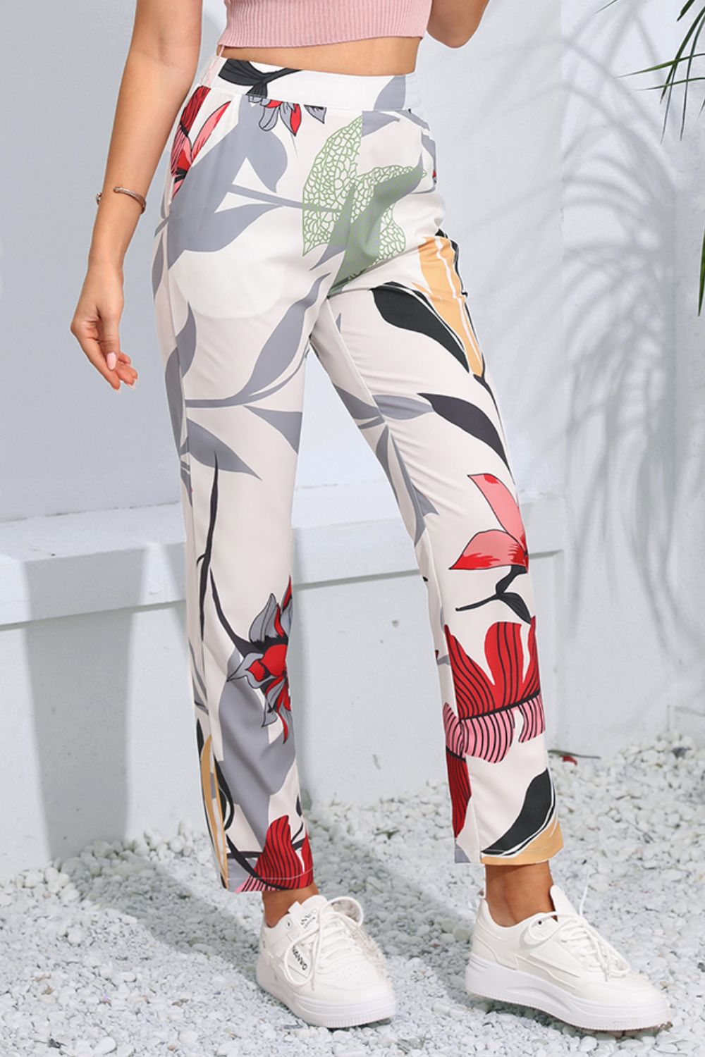 Floral Print Cropped Pants with Pockets – Trendsi | ClozArt