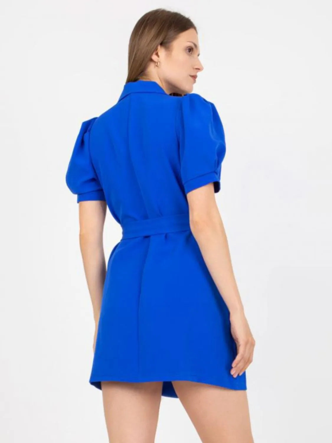 Tie Waist Short Sleeve Blazer Dress – Trendsi | ClozArt