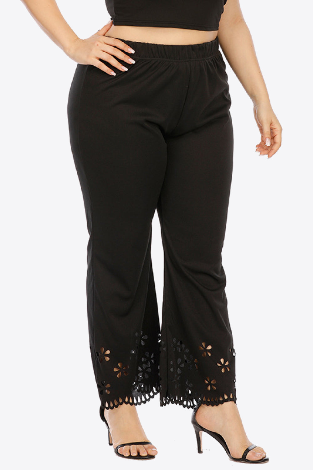 Plus Size Openwork Elastic Waist Pants – Trendsi | ClozArt