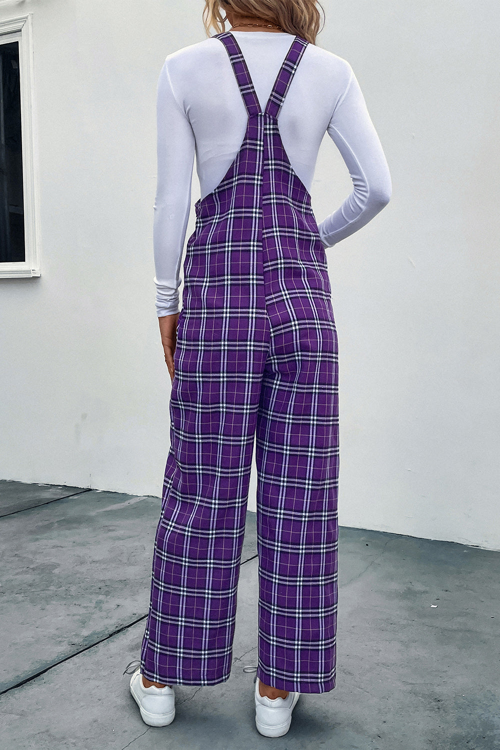 Perfee Plaid Straight Leg Overalls – Trendsi | ClozArt