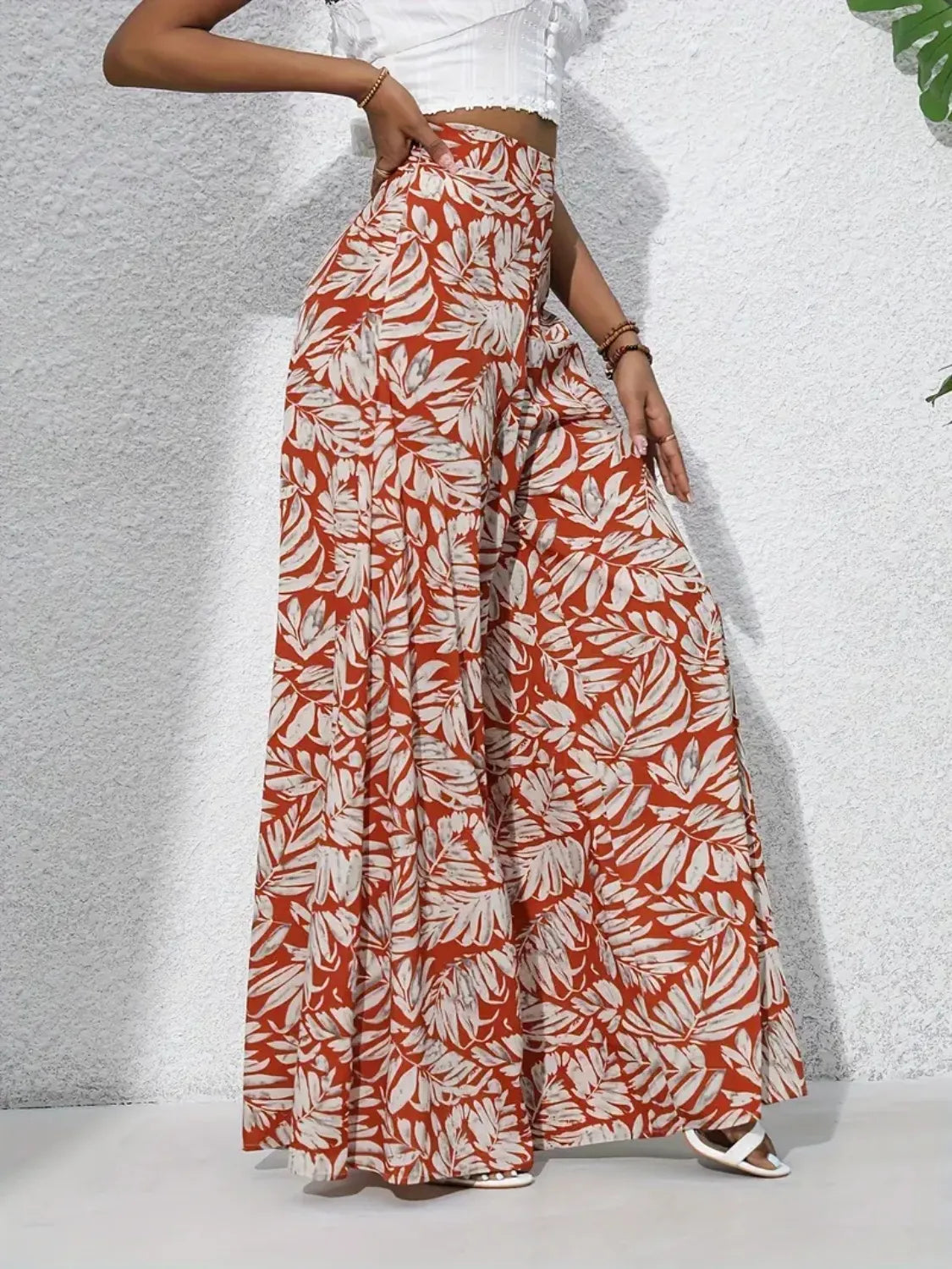 Printed High Waist Wide Leg Pants – Trendsi | ClozArt