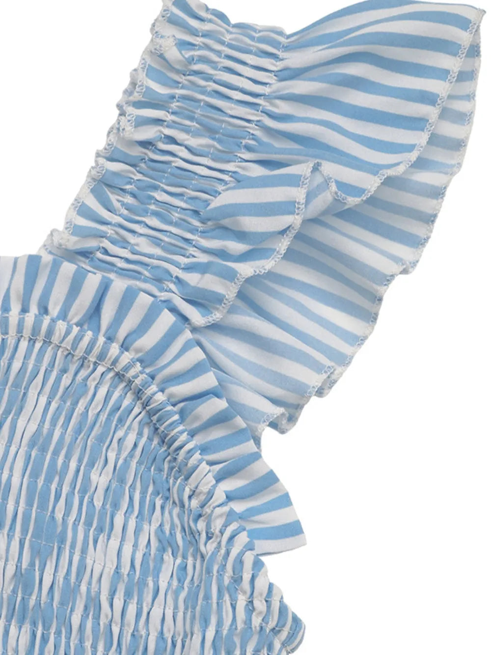 Smocked Striped Wide Striped Midi Dress – Trendsi | ClozArt