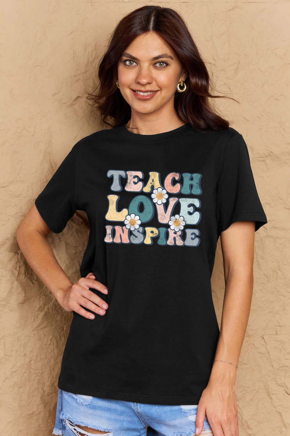 Simply Love Full Size TEACH LOVE INSPIRE Graphic Cotton T-Shirt – Trendsi | ClozArt