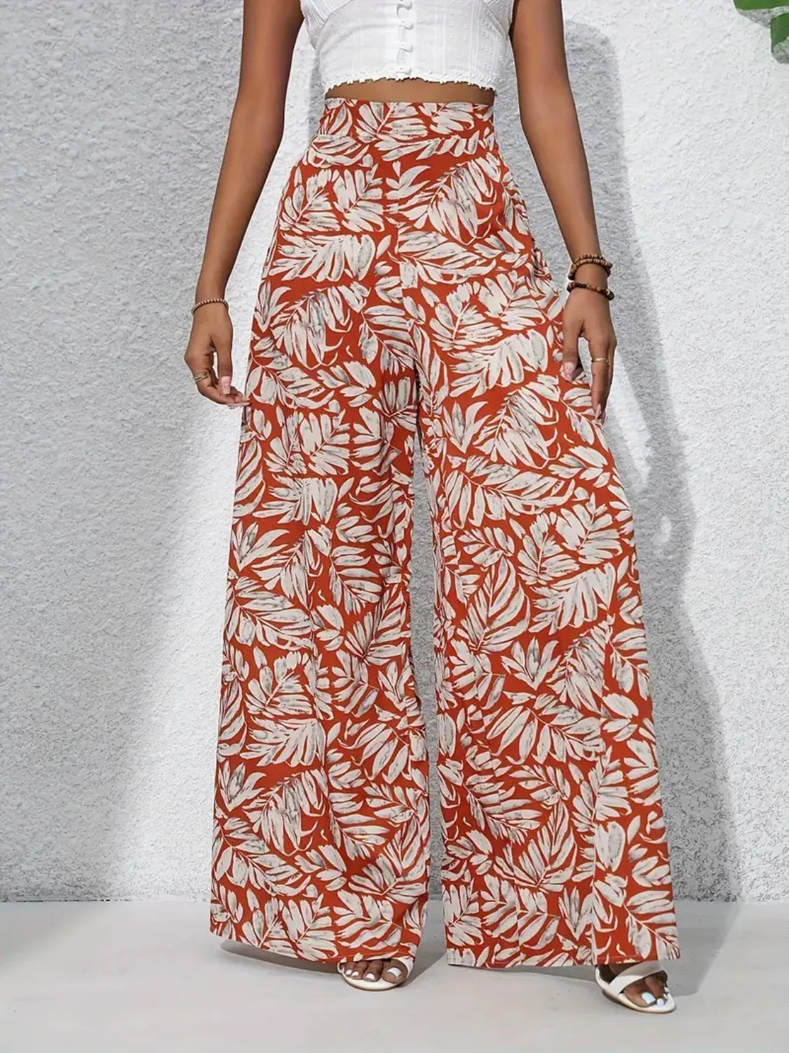 Printed High Waist Wide Leg Pants – Trendsi | ClozArt