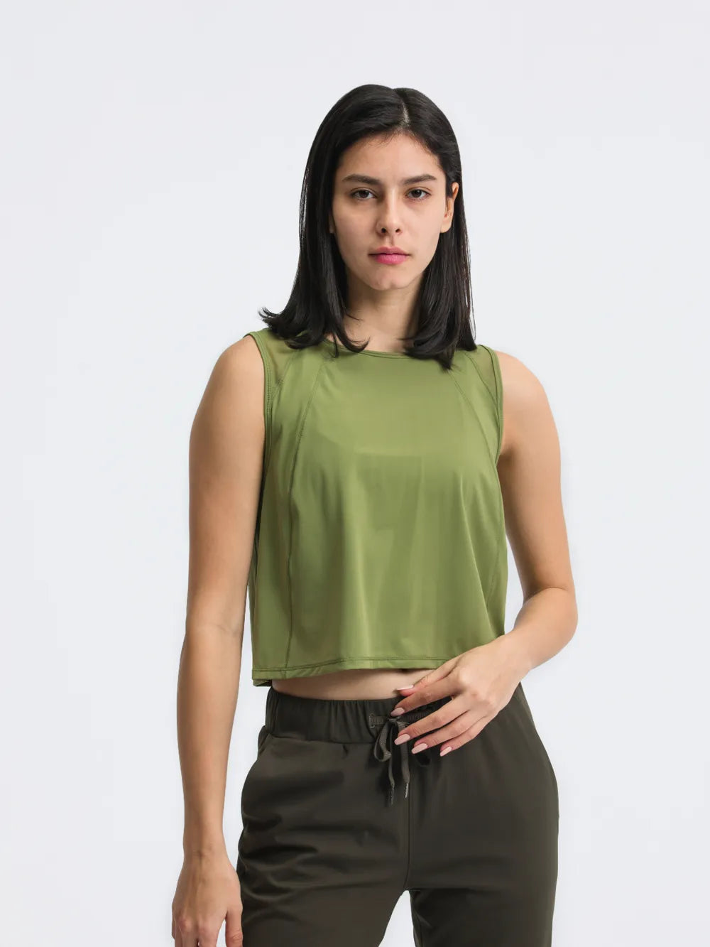 Millennia Round Neck Cropped Active Tank – Trendsi | ClozArt