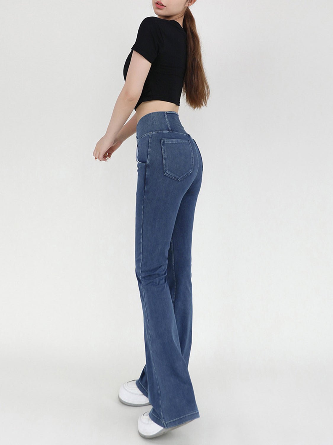 Wide Waistband Bootcut Jeans with Pockets – Trendsi | ClozArt