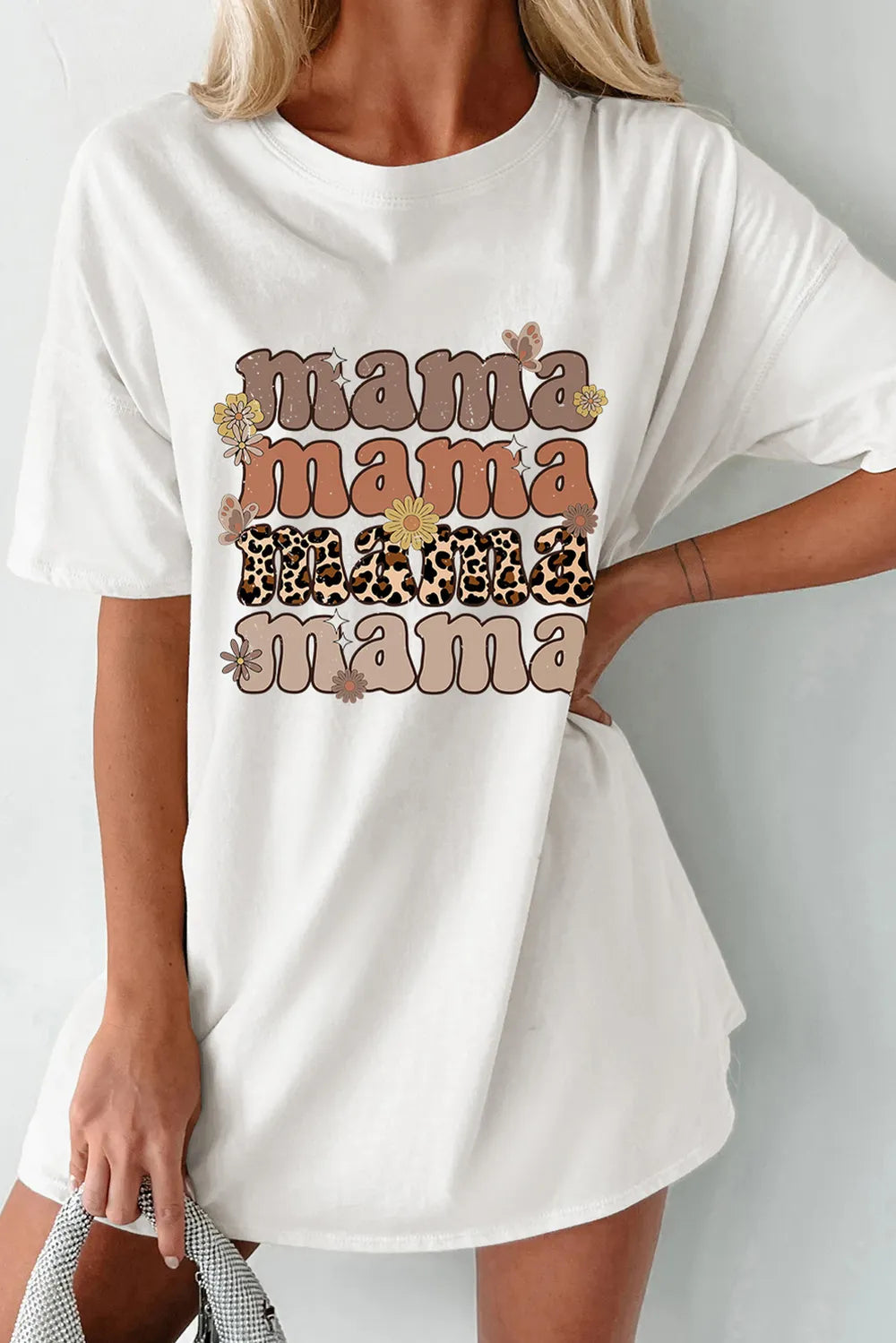 MAMA Round Neck Half Sleeve T-Shirt – Trendsi | ClozArt