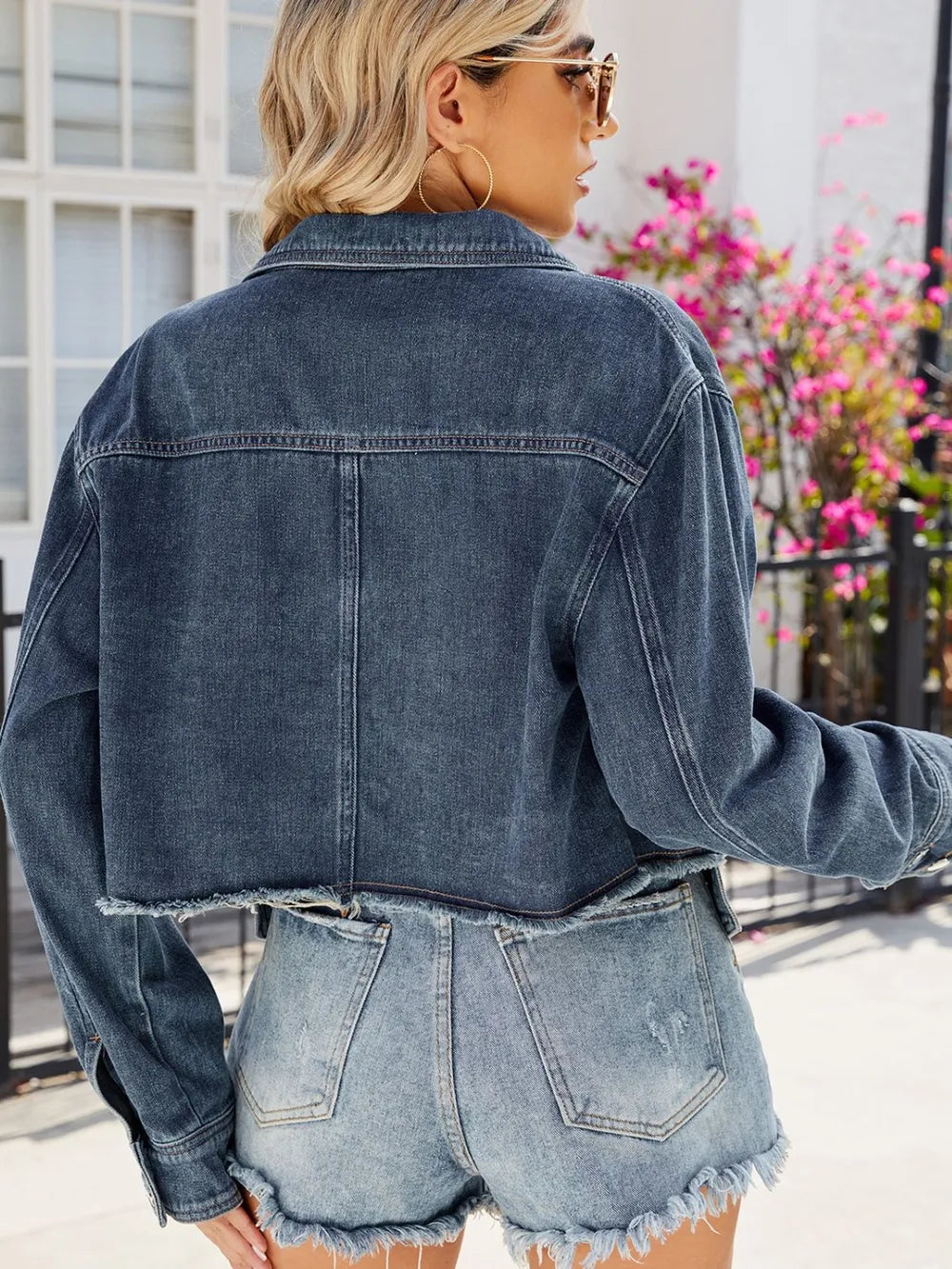 Button Up Long Sleeve Denim Jacket with Pockets – Trendsi | ClozArt