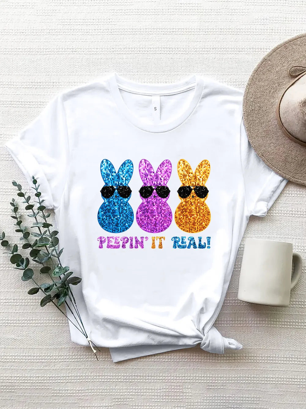 Rabbit Round Neck Short Sleeve T-Shirt – Trendsi | ClozArt