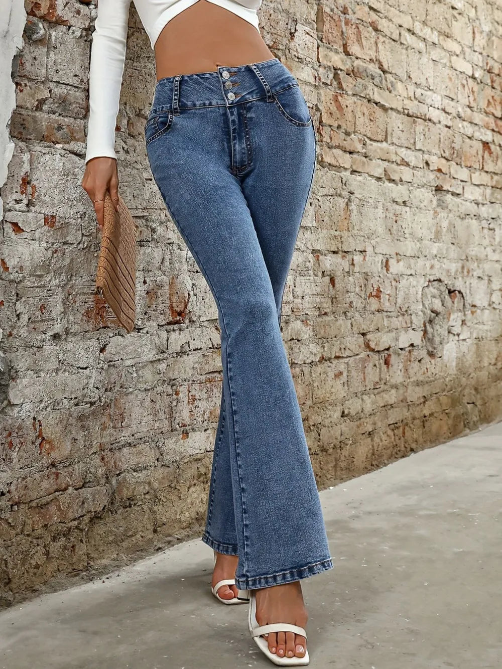 Bootcut Jeans with Pockets – Trendsi | ClozArt