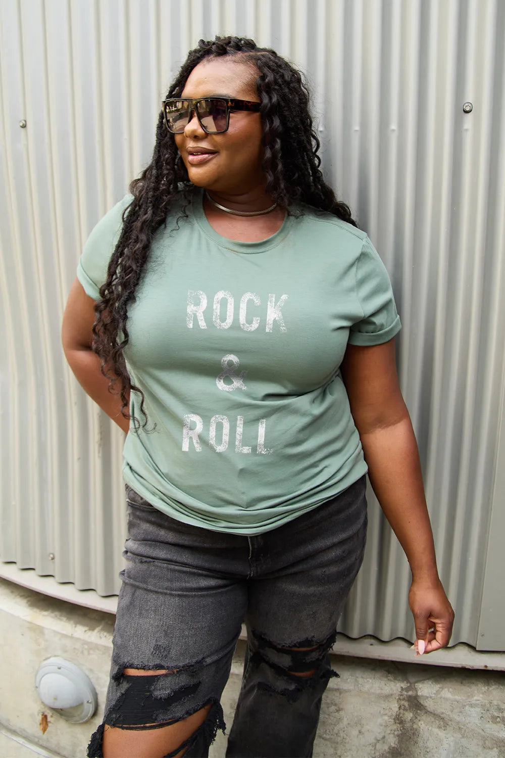 Simply Love Full Size ROCK & ROLL Short Sleeve T-Shirt – Trendsi | ClozArt