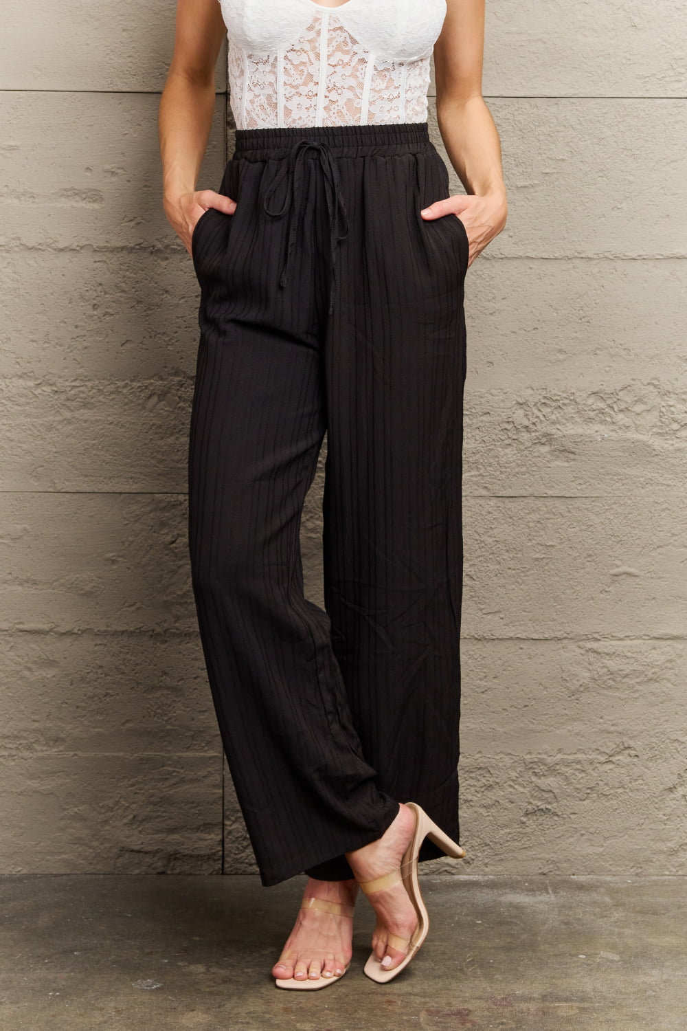 Perfee Tie Waist Long Pants – Trendsi | ClozArt