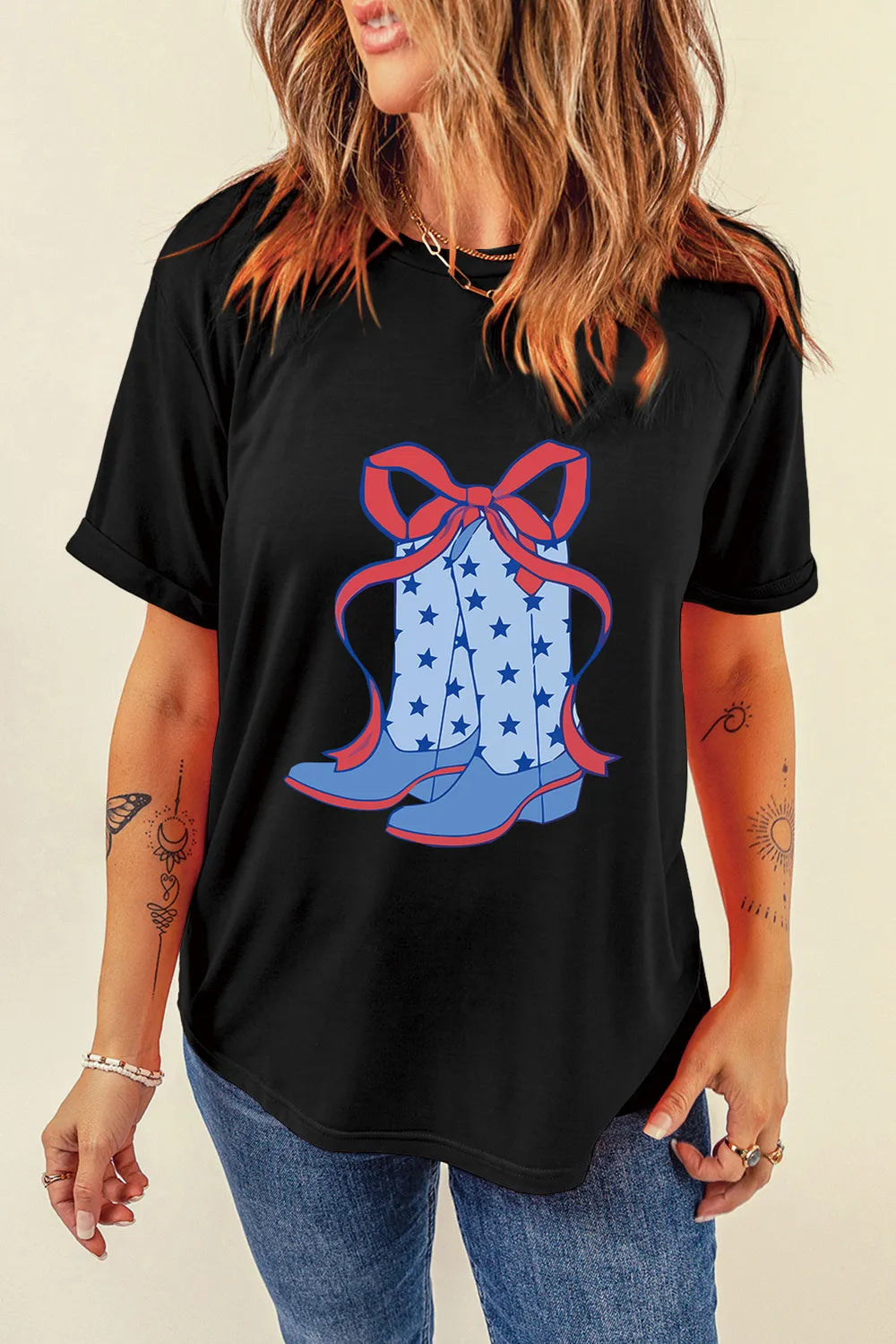 Boot Graphic Round Neck Short Sleeve T-Shirt – Trendsi | ClozArt