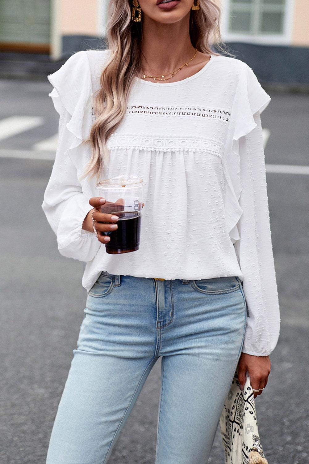 Round Neck Ruffled Blouse – Trendsi | ClozArt