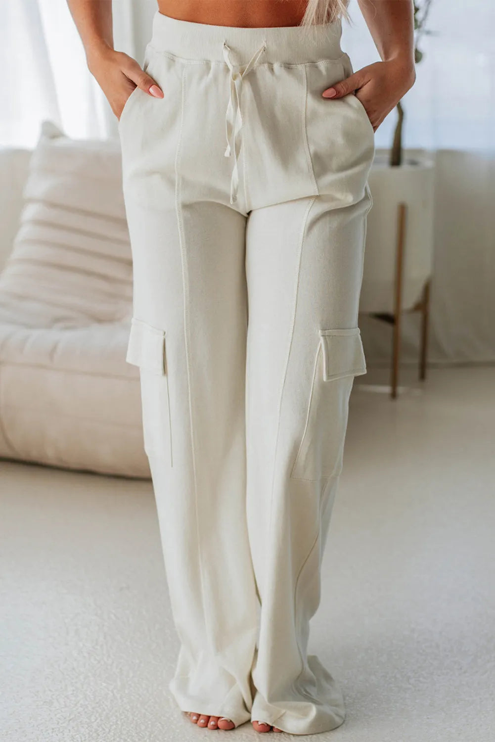 Drawstring High Waist Pants with Pockets – Trendsi | ClozArt