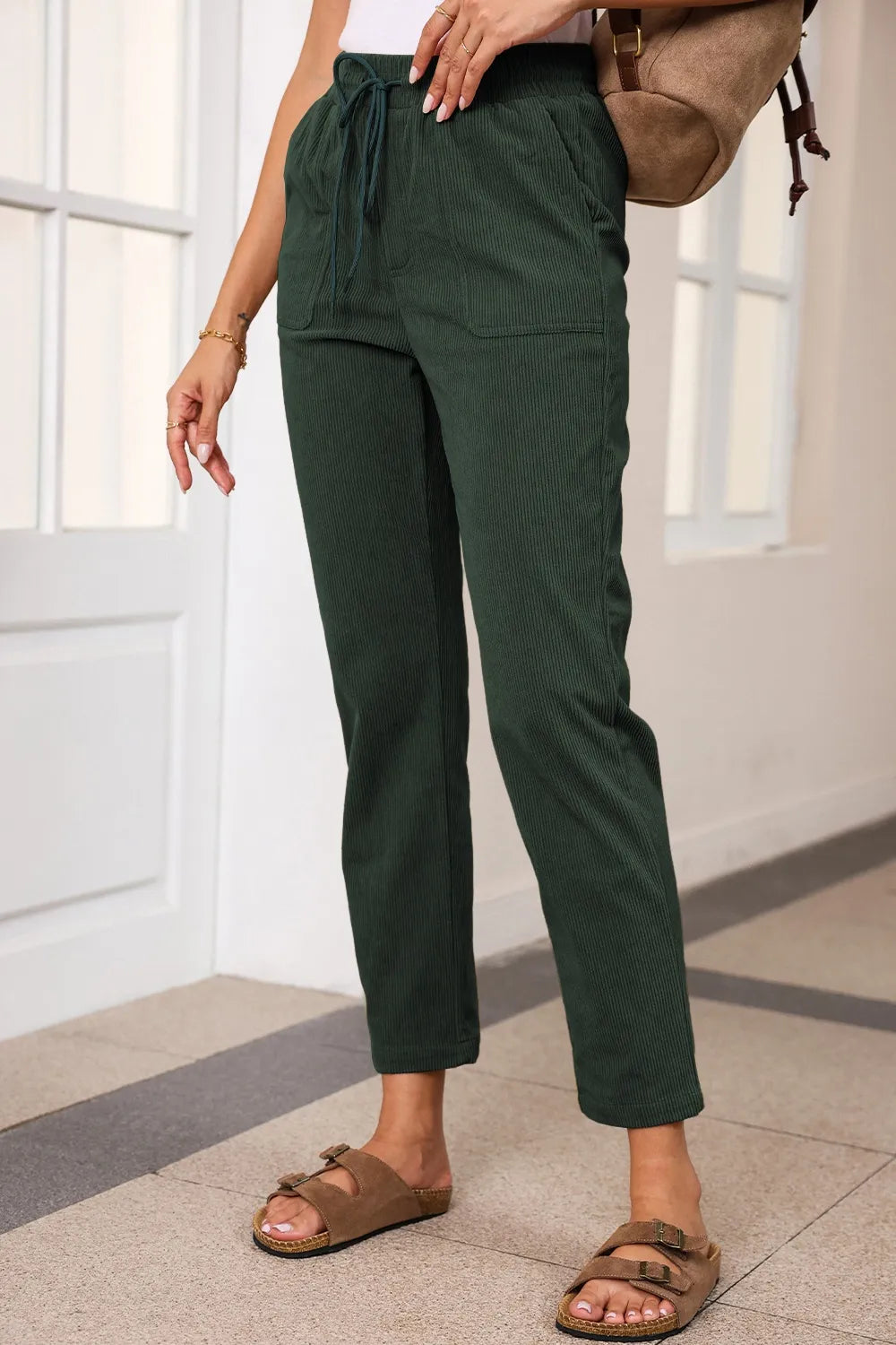 Drawstring Straight Pants with Pockets – Trendsi | ClozArt