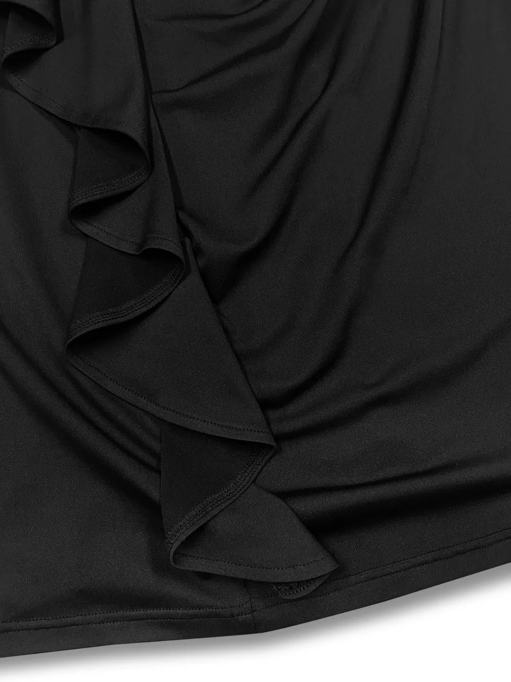 Plus Size Ruffle Trim Round Neck Long Sleeve Dress – Trendsi | ClozArt