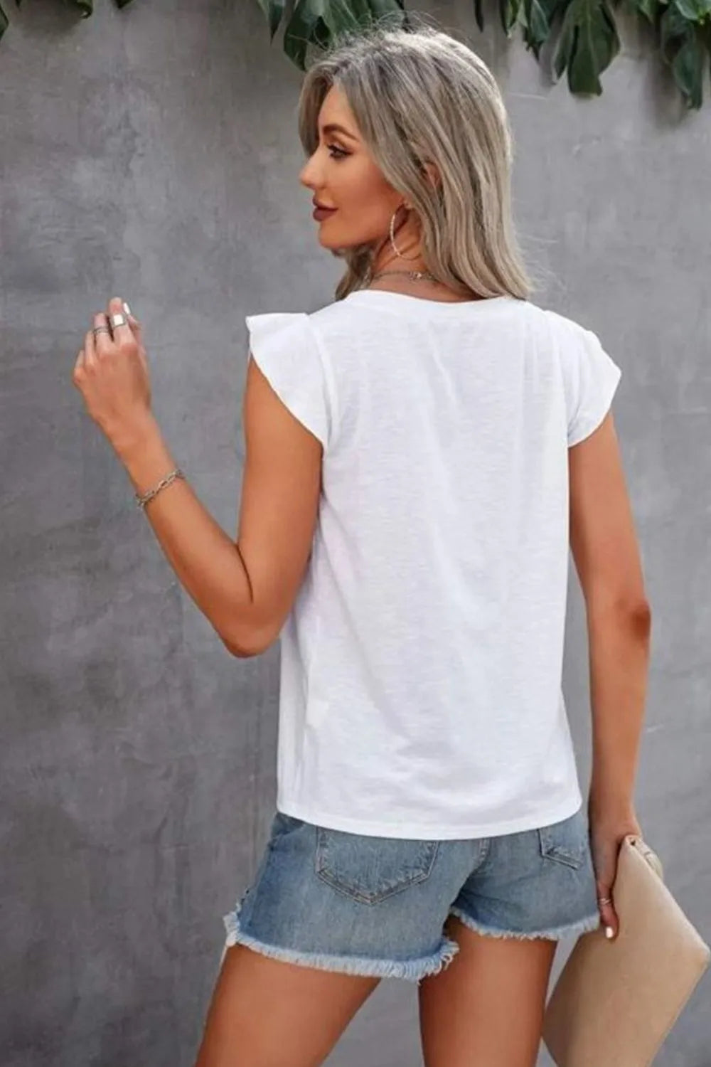 Ruffled Round Neck Cap Sleeve T-Shirt – Trendsi | ClozArt