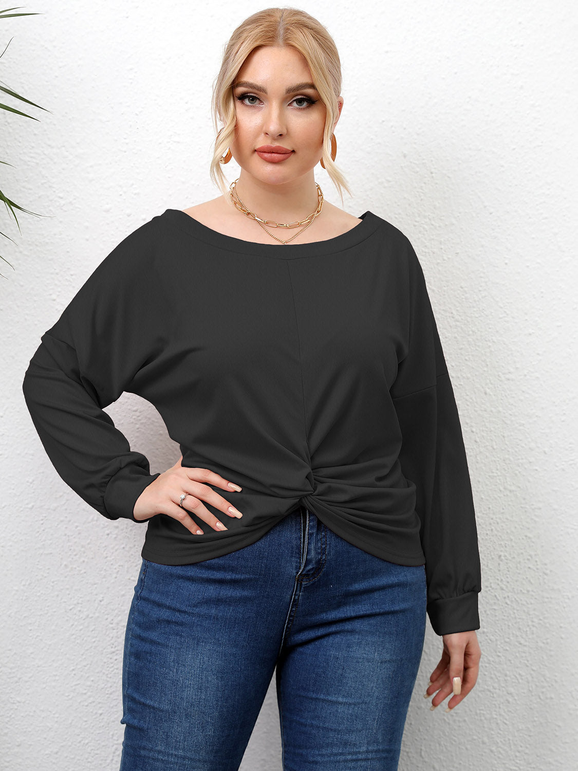 Plus Size Twisted Drop Shoulder T-Shirt – Trendsi | ClozArt