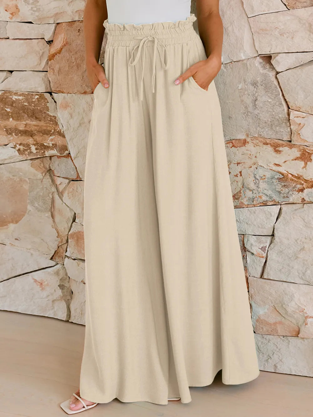 Drawstring Wide Leg Pants with Pockets – Trendsi | ClozArt