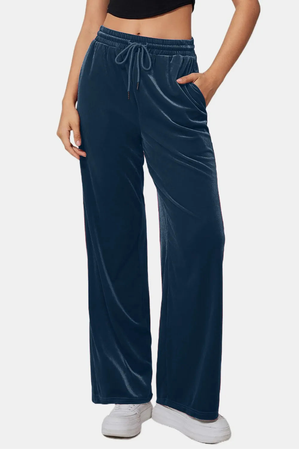 Drawstring Elastic Waist Straight Leg Pants – Trendsi | ClozArt