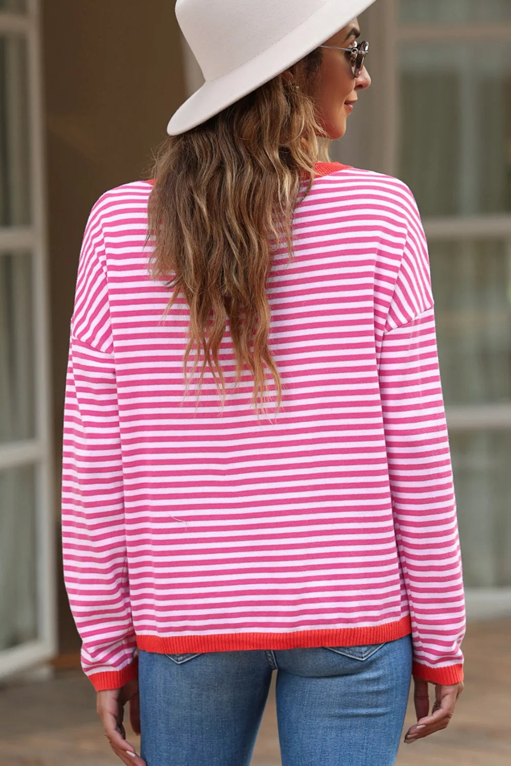 Striped Round Neck Drop Shoulder T-Shirt – Trendsi | ClozArt