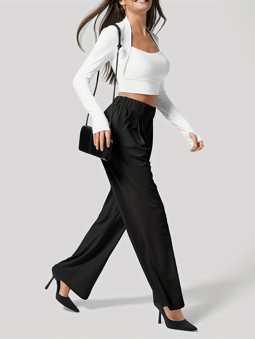 Wide Leg Pants with Pockets – Trendsi | ClozArt
