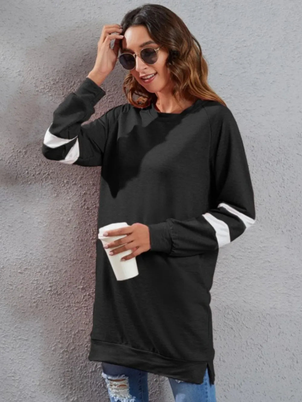 Full Size Striped Round Neck Long Sleeve T-Shirt – Trendsi | ClozArt