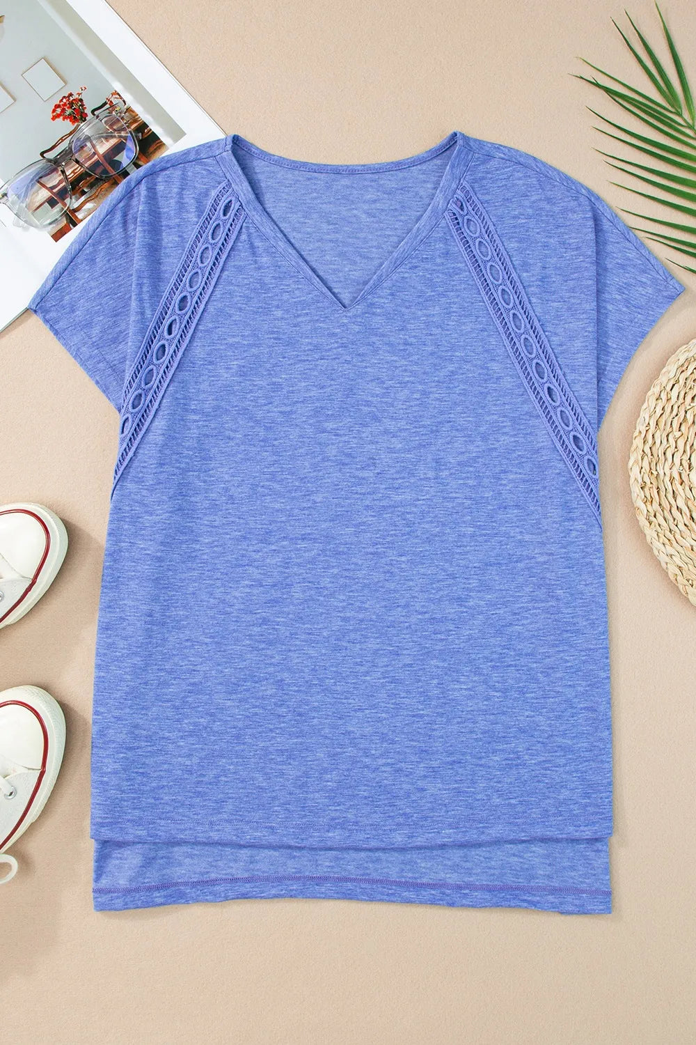 V-Neck Short Sleeve T-Shirt – Trendsi | ClozArt
