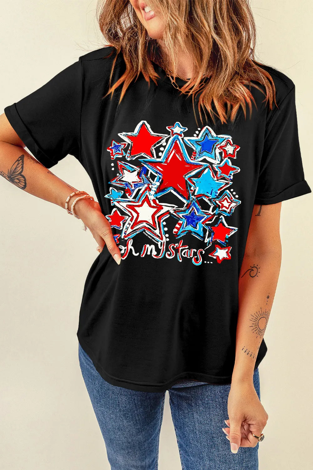 Graphic Round Neck Short Sleeve T-Shirt – Trendsi | ClozArt