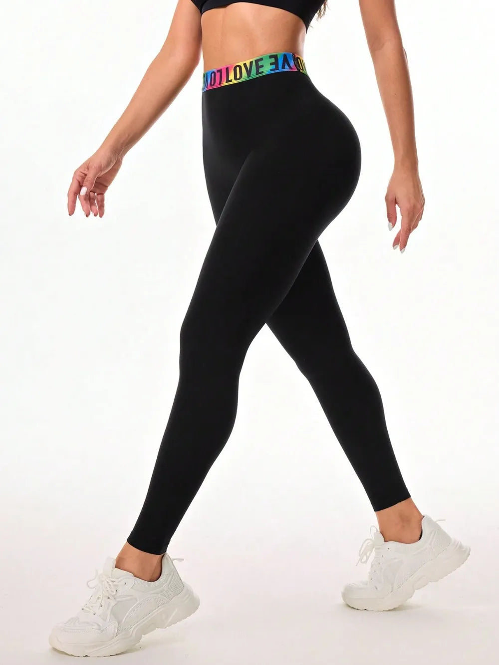 Letter Printed High Waist Active Leggings – Trendsi | ClozArt