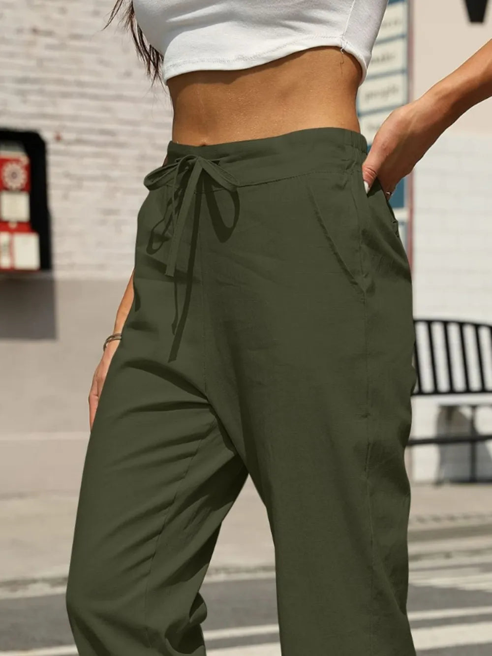 Elastic Waist Tapered Pants – Trendsi | ClozArt