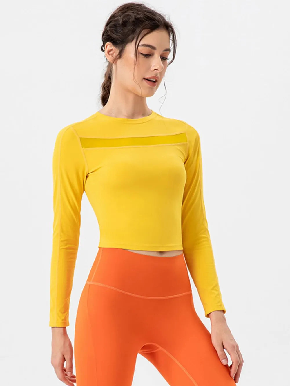 Round Neck Long Sleeve Active T-Shirt – Trendsi | ClozArt