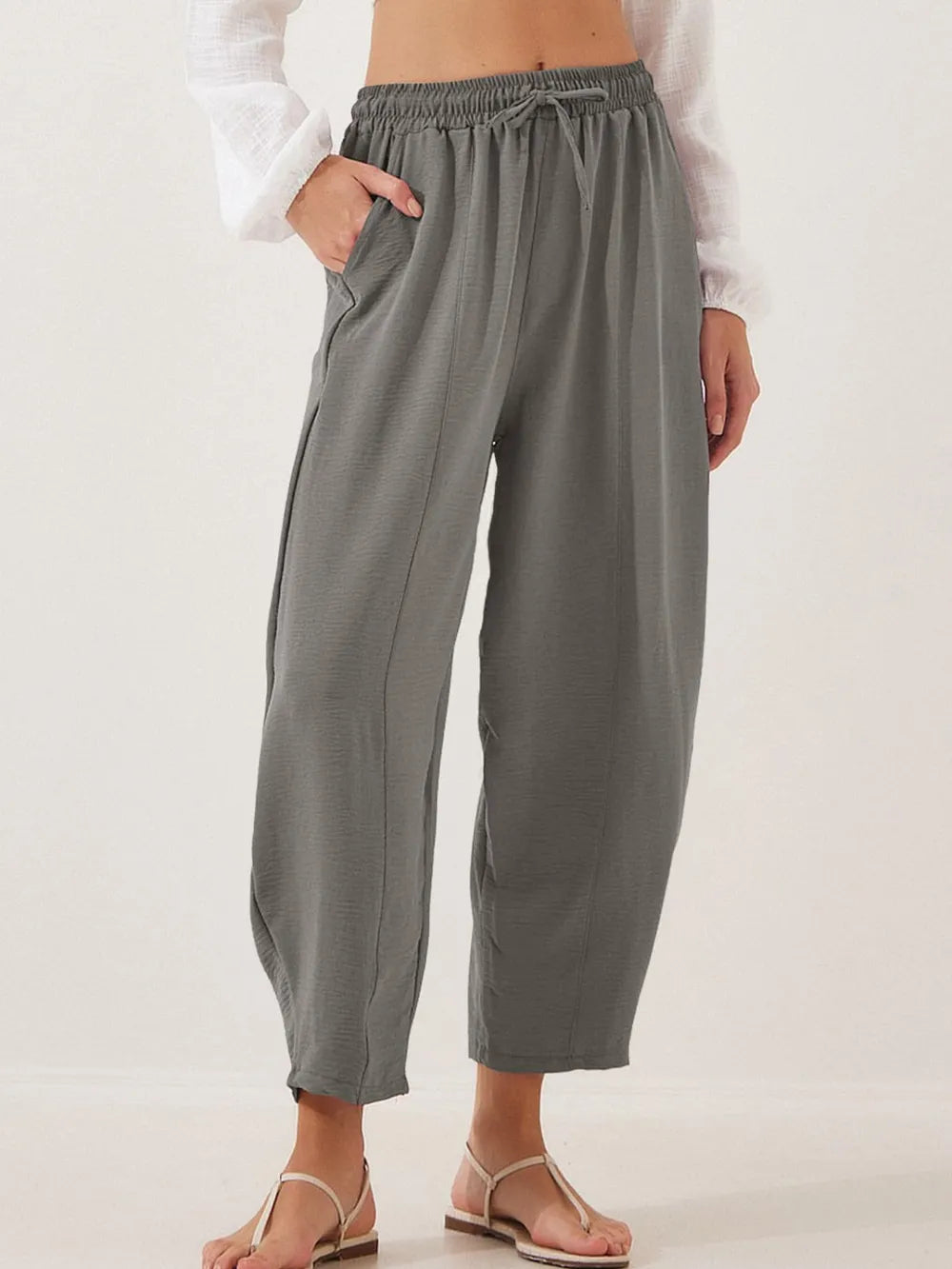 Full Size Drawstring Cropped Jogger Pants Plus Size – Trendsi | ClozArt