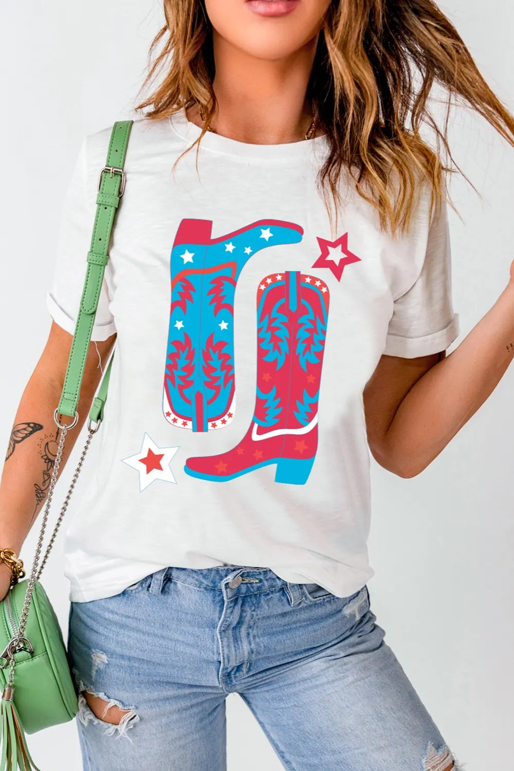 Boots Round Neck Short Sleeve T-Shirt – Trendsi | ClozArt
