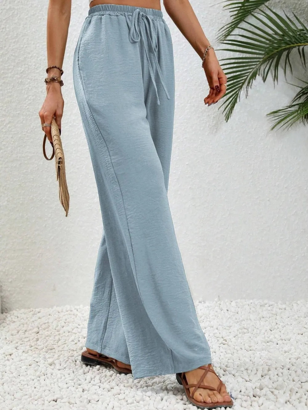 Wide Leg Drawstring Pants – Trendsi | ClozArt