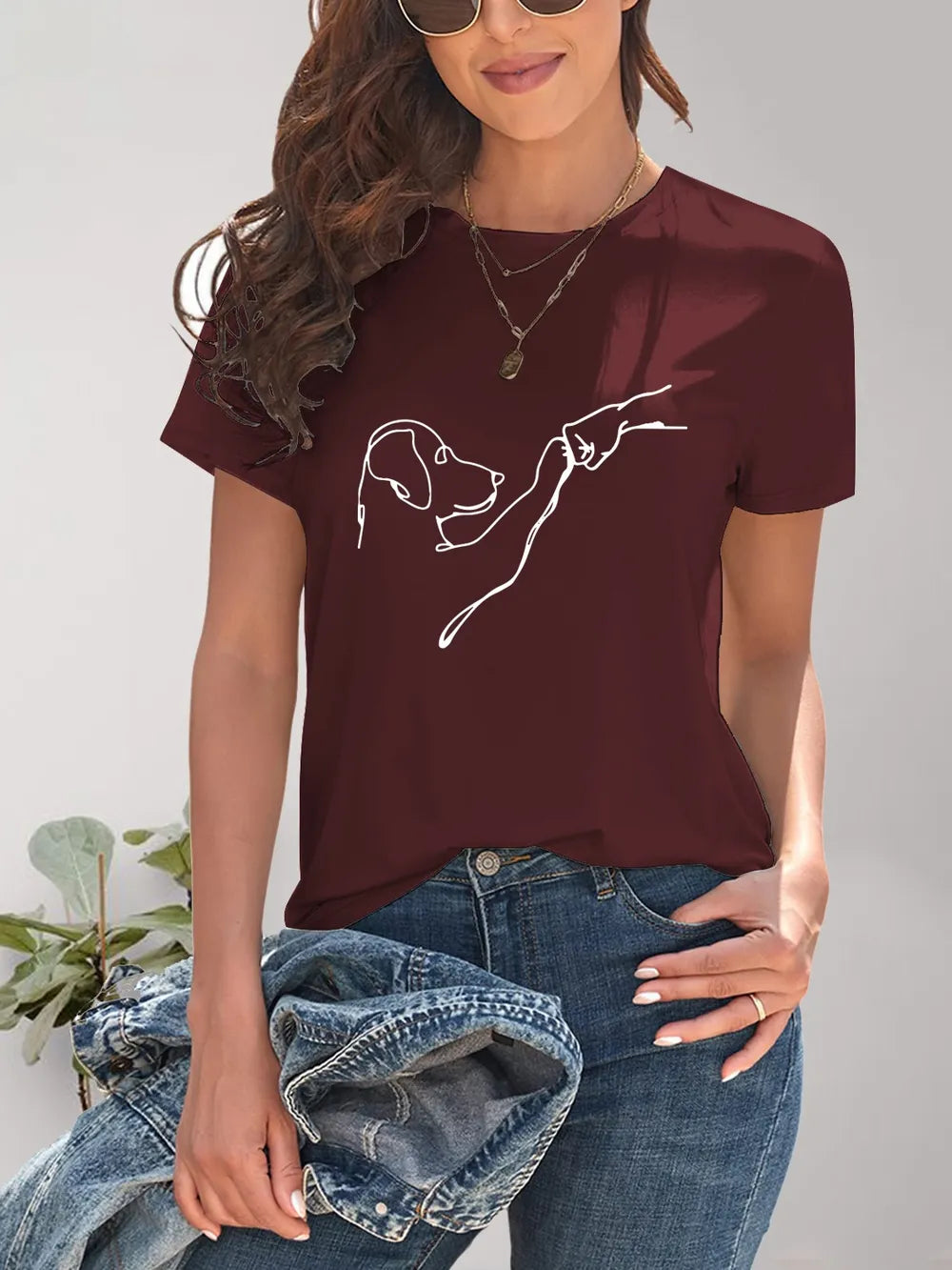 Dog Graphic Round Neck T-Shirt – Trendsi | ClozArt